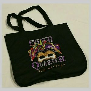 FRENCH QUARTER MARDI GRAS MASK SOUVENIR TOTE NEW!